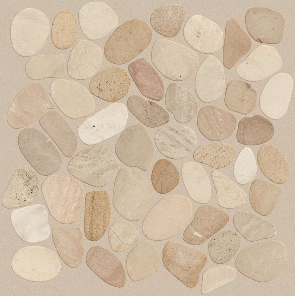 Brookstone Flat Mosaic Tile & Stone - Driftwood Tan Swatch Image