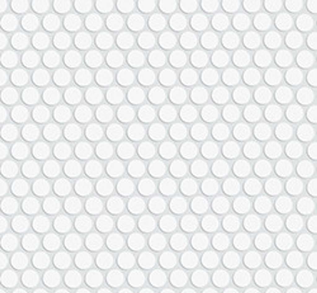 Coolidge Matte Penny Round Tile & Stone - White  Swatch Image 