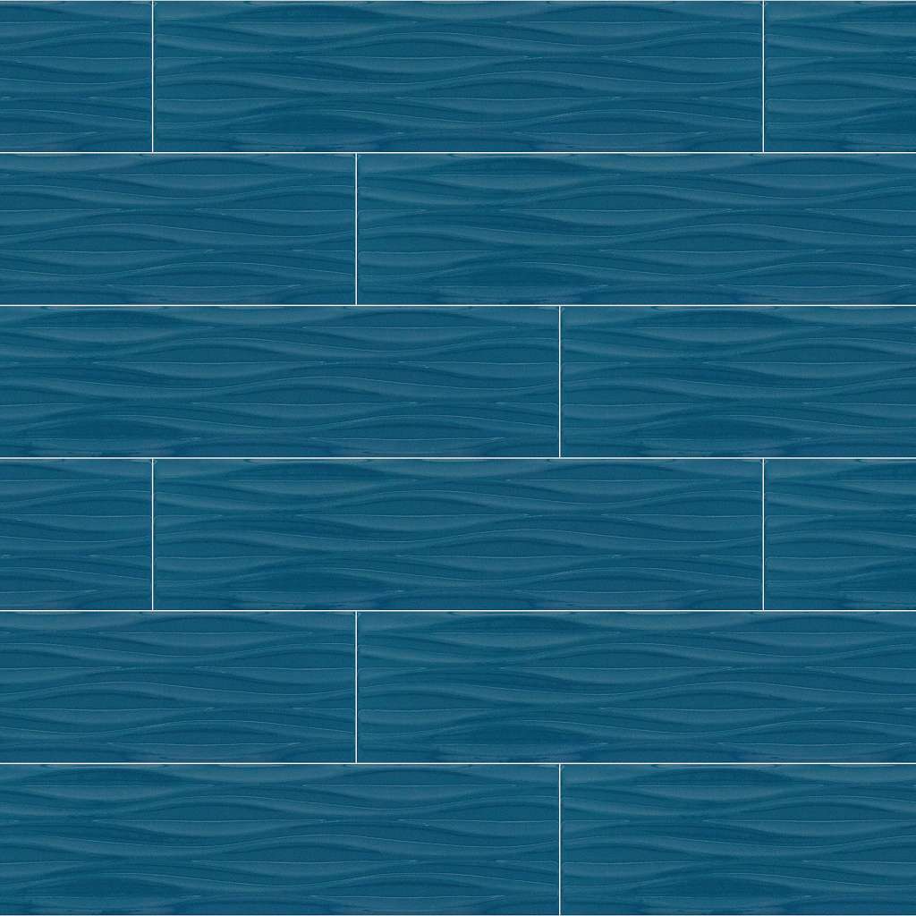 Lane Ave Wave 4x16 Tile & Stone - Deep Sea  Swatch Image 