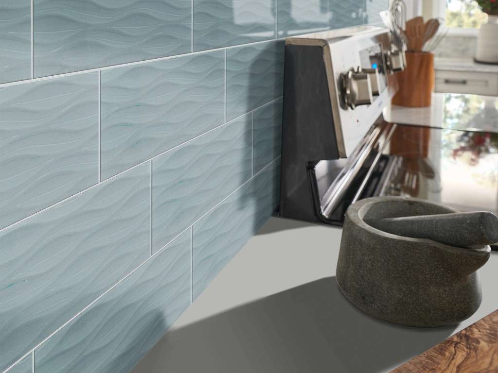 Lane Ave Wave 4x16 Tile & Stone - Lullaby Room Scene Image
