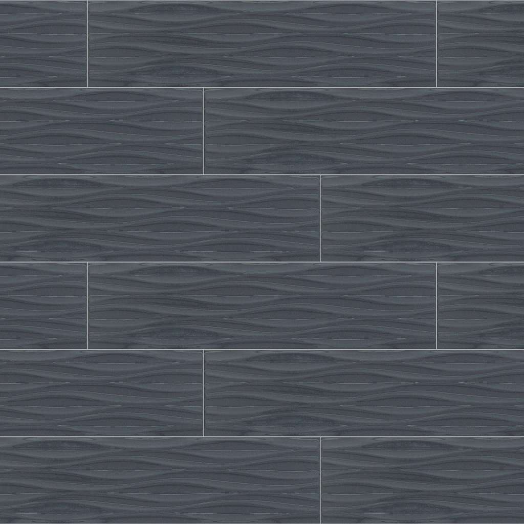 Lane Ave Wave 4x16 Tile & Stone - Midnight  Swatch Image 