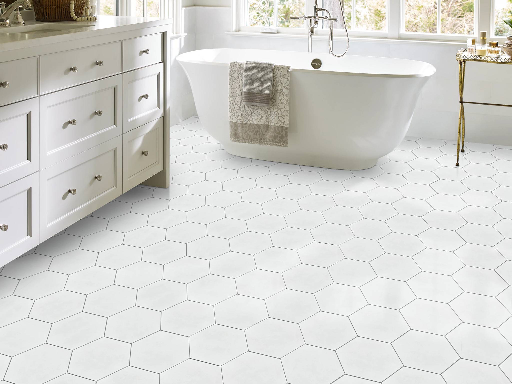 Style - Revival Hex,  Color - IVORY - Room Scene