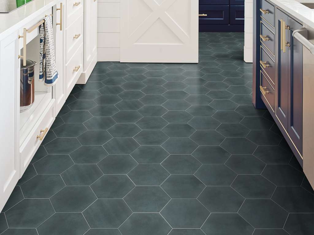 Revival Hex Tile & Stone - Graphite Room Scene Image