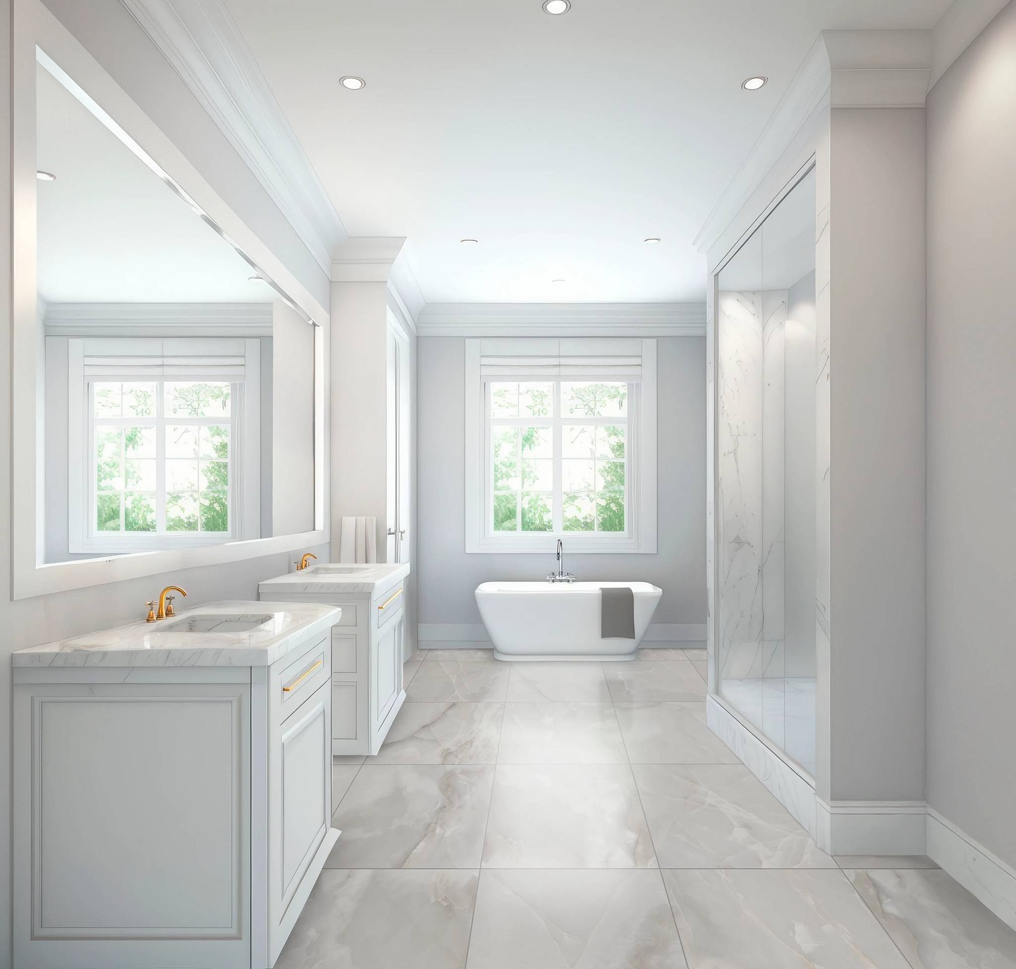 Style - Gemstone 24x24 Polished,  Color - DARK GREY - Room Scene