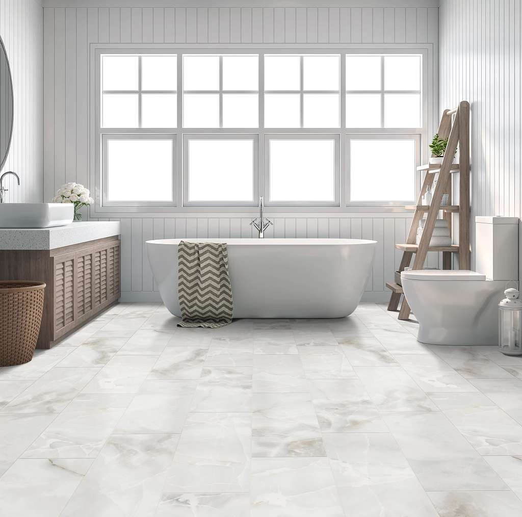 Gemstone 12x24 Matte Tile & Stone - White Room Scene Image