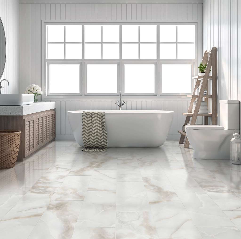 Gemstone 12x24 Polished Tile & Stone - White Room Scene Image