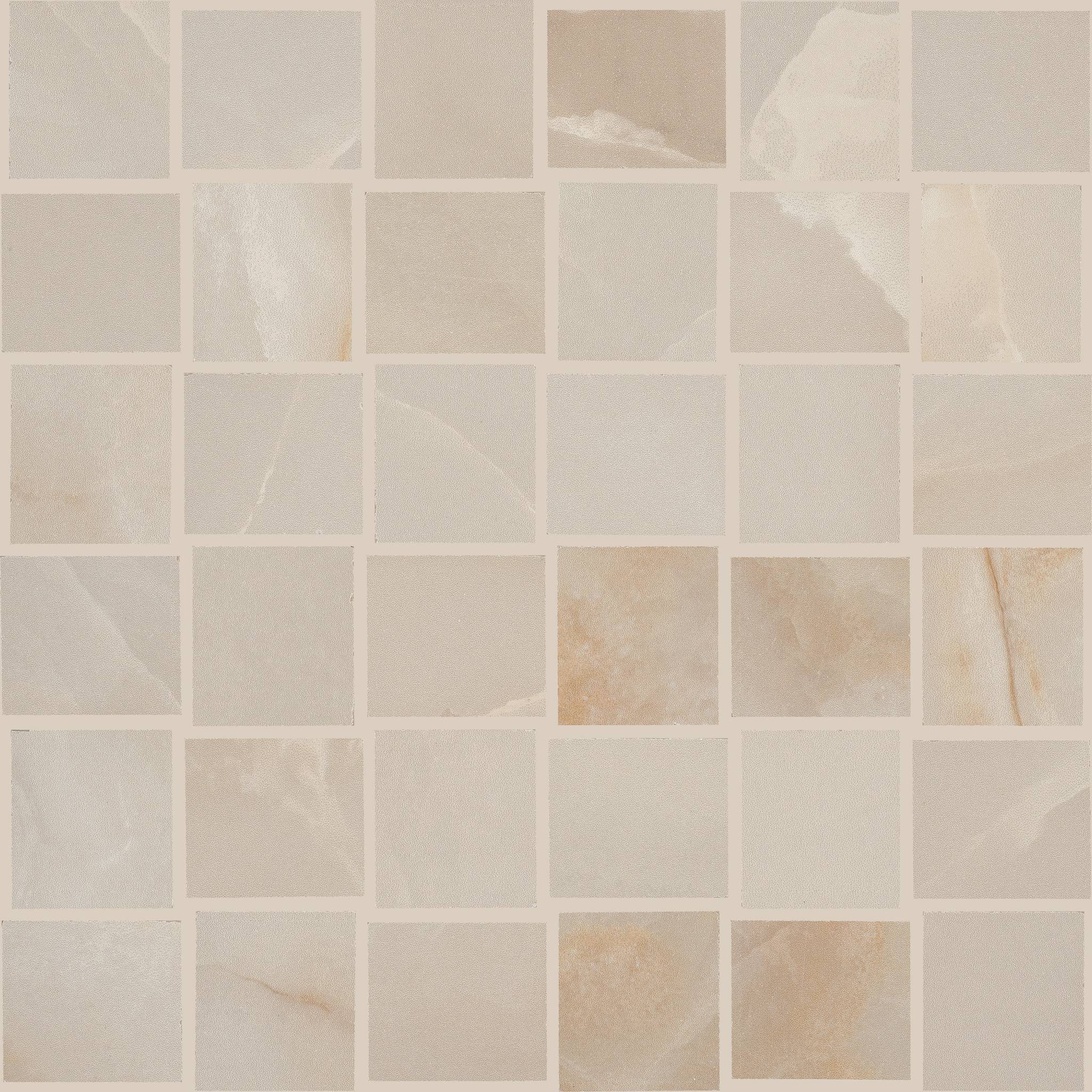 Style Gemstone Basketweave Mosaic Matte Tile & Stone - Beige Swatch