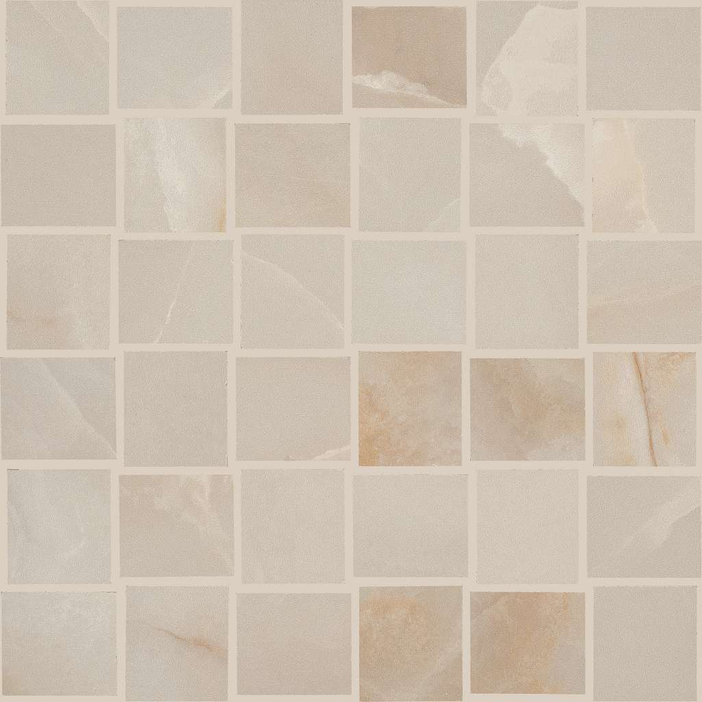 Gemstone Basketweave Mosaic Matte Tile & Stone - Beige  Swatch Image 