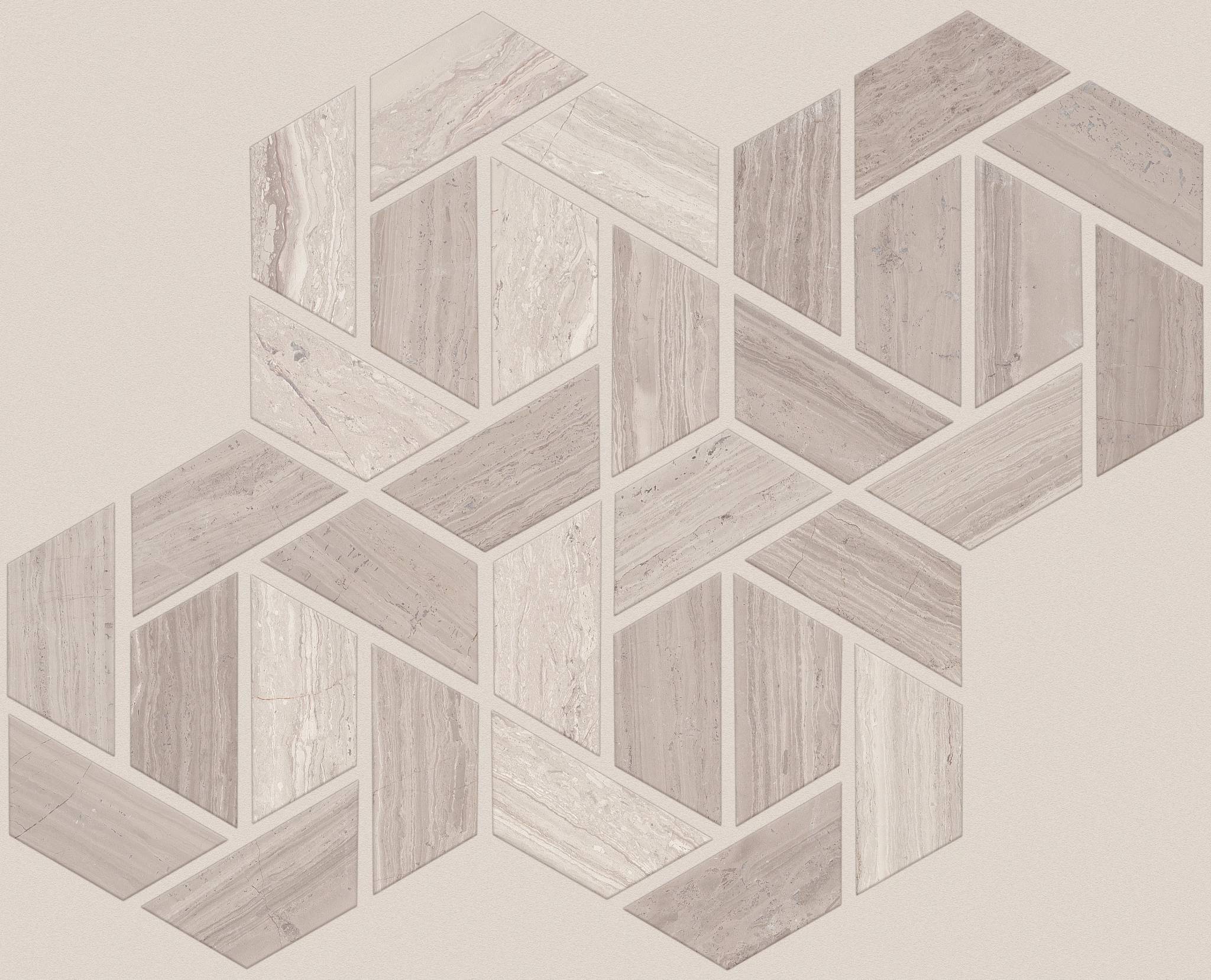 Style Chateau Double Hexagon Mosaic Tile & Stone - Rockwood Swatch