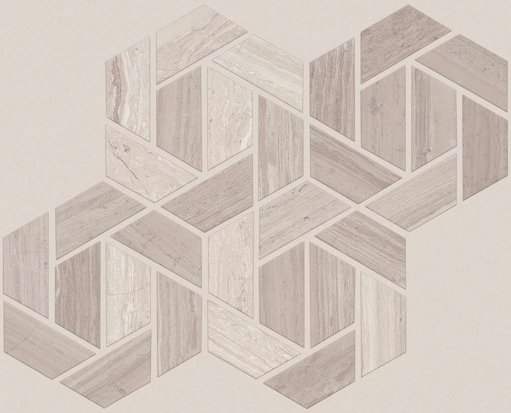 Chateau Double Hexagon Mosaic Tile & Stone - Rockwood  Swatch Image 