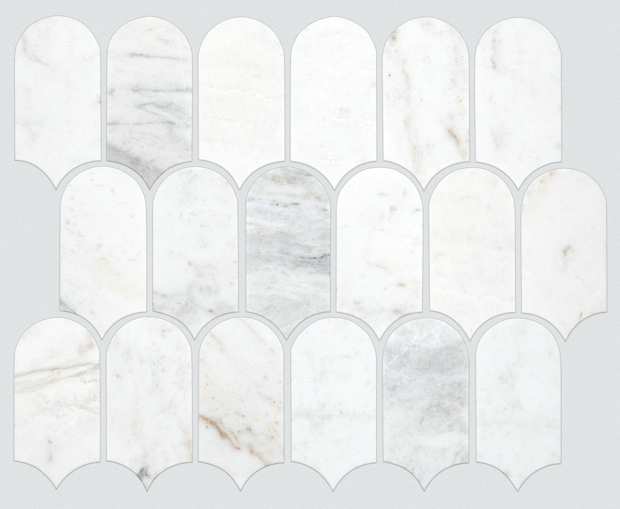 Style Chateau Cathedral Mosaic Tile & Stone - Cashmere White Swatch