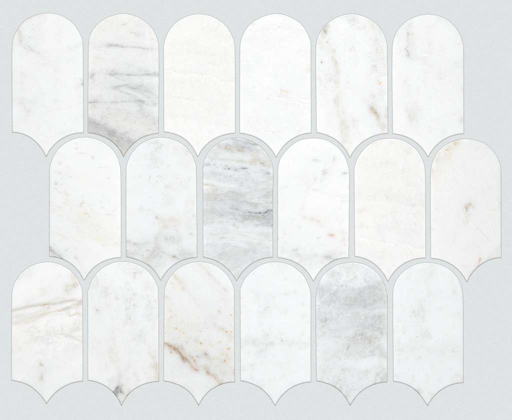 Chateau Cathedral Mosaic Tile & Stone - Cashmere White  Swatch Image 