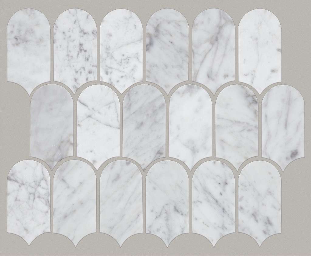 Chateau Cathedral Mosaic Tile & Stone - Bianco Carrara  Swatch Image 
