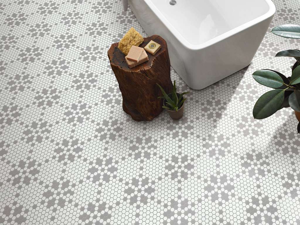 Retro Vintage Tile & Stone - Grey Room Scene Image