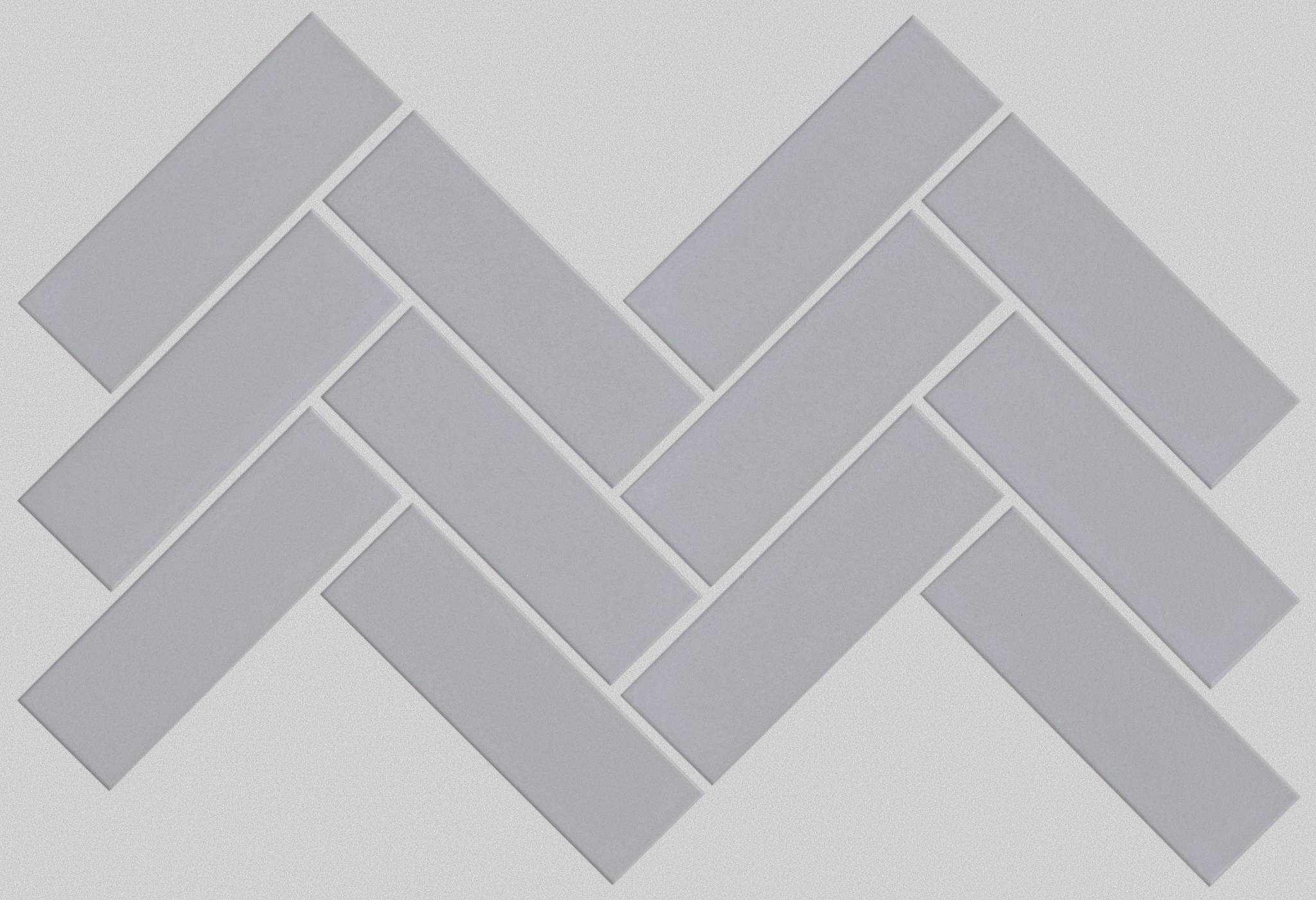 Style Grandeur Herringbone Gloss Tile & Stone - Glacier Swatch