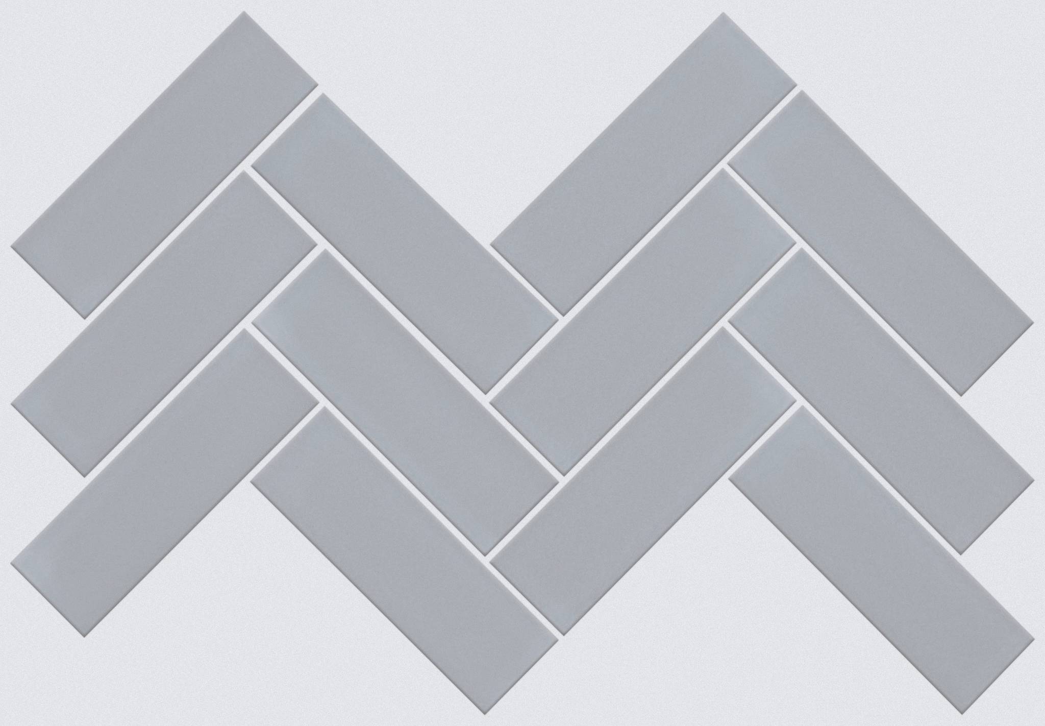 Style Grandeur Herringbone Matte Tile & Stone - Glacier Swatch