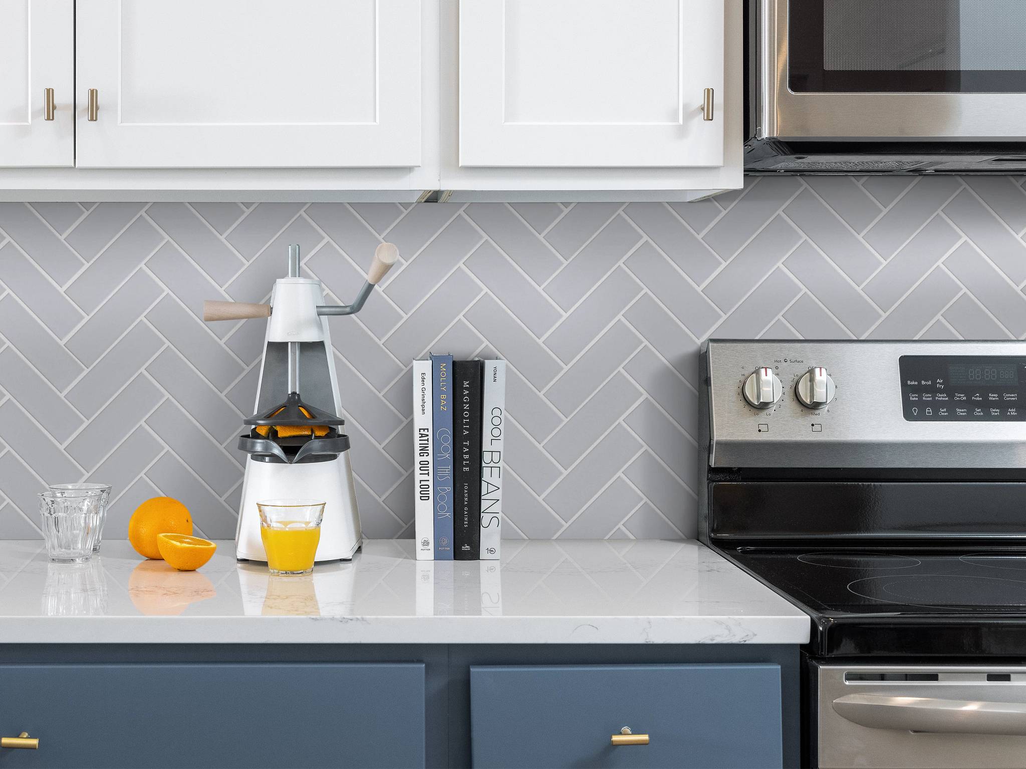 Style - Grandeur Herringbone Matte,  Color - GLACIER - Room Scene