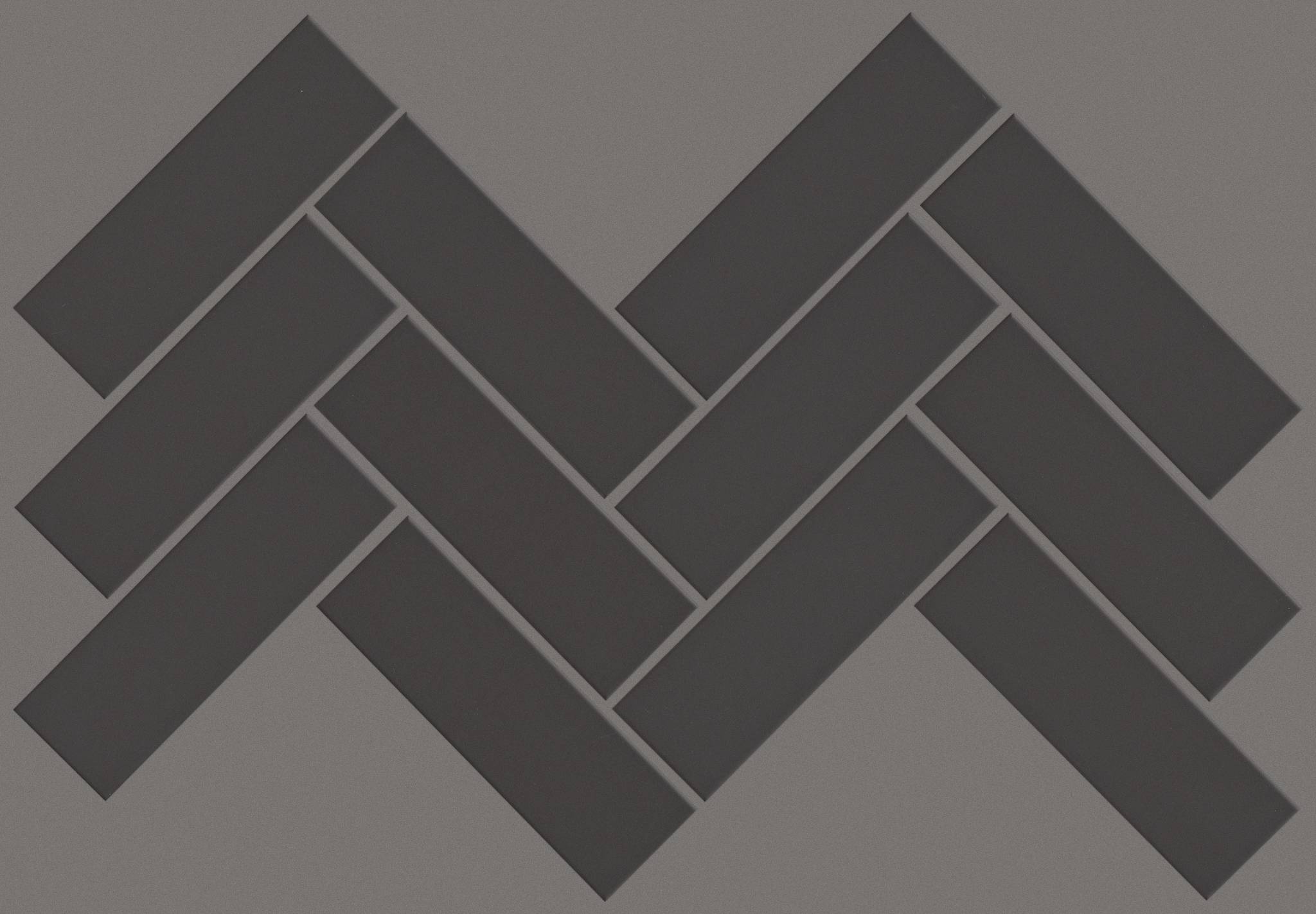 Style Grandeur Herringbone Matte Tile & Stone - Carbon Swatch