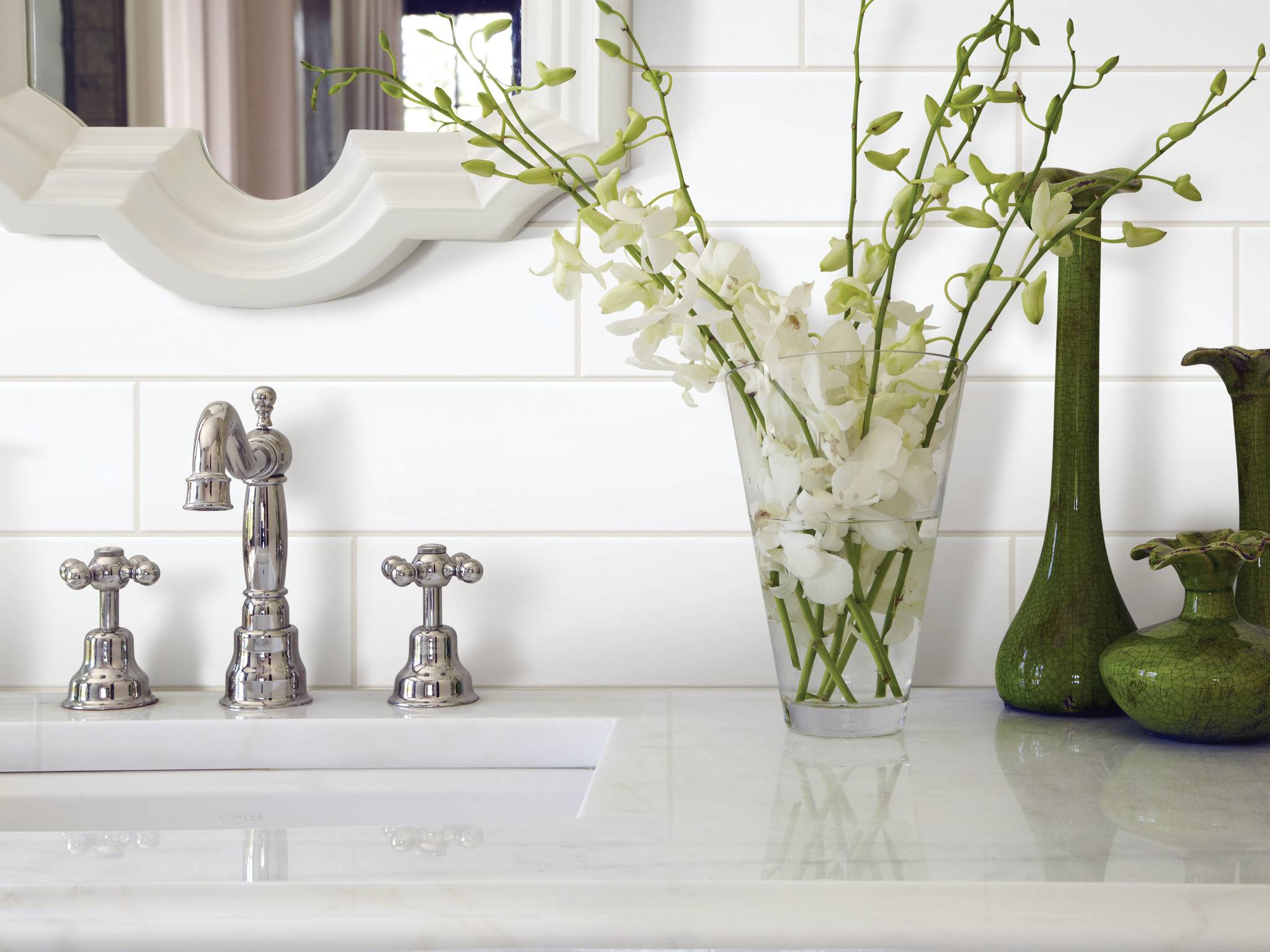 Style - Grandeur 4x16 Matte,  Color - WHITE - Room Scene