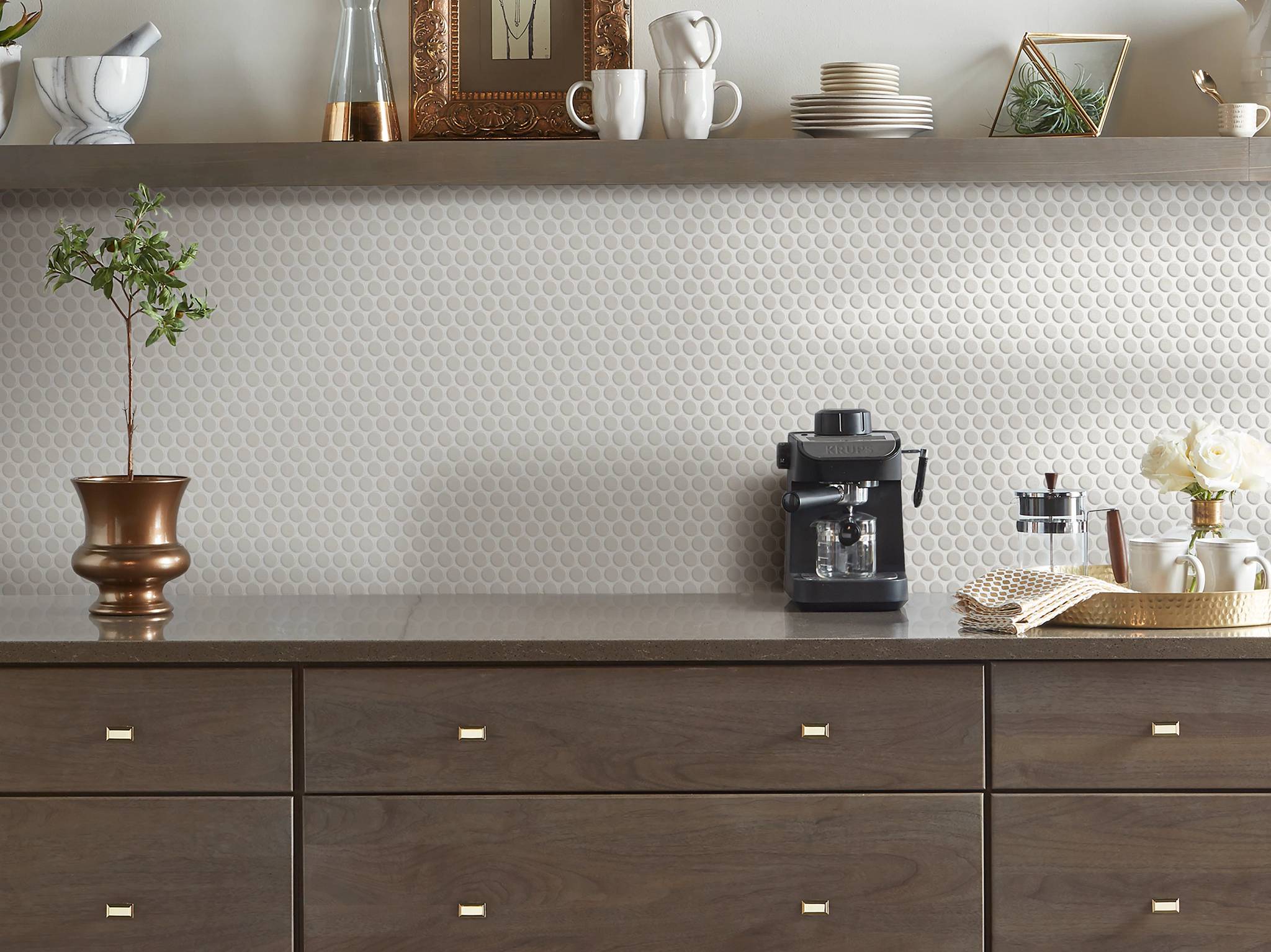 Style - Grandeur Penny Matte,  Color - WARM GREY - Room Scene