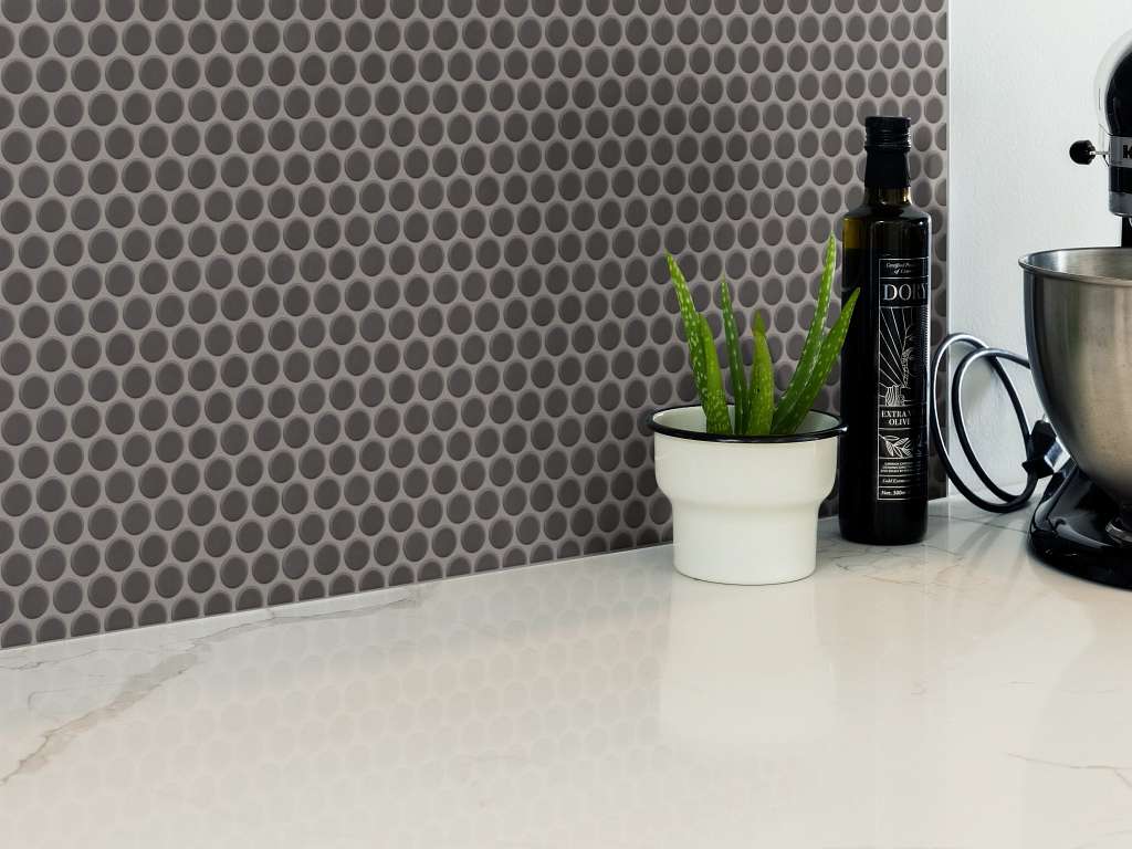 Grandeur Penny Matte Tile & Stone - Carbon Room Scene Image