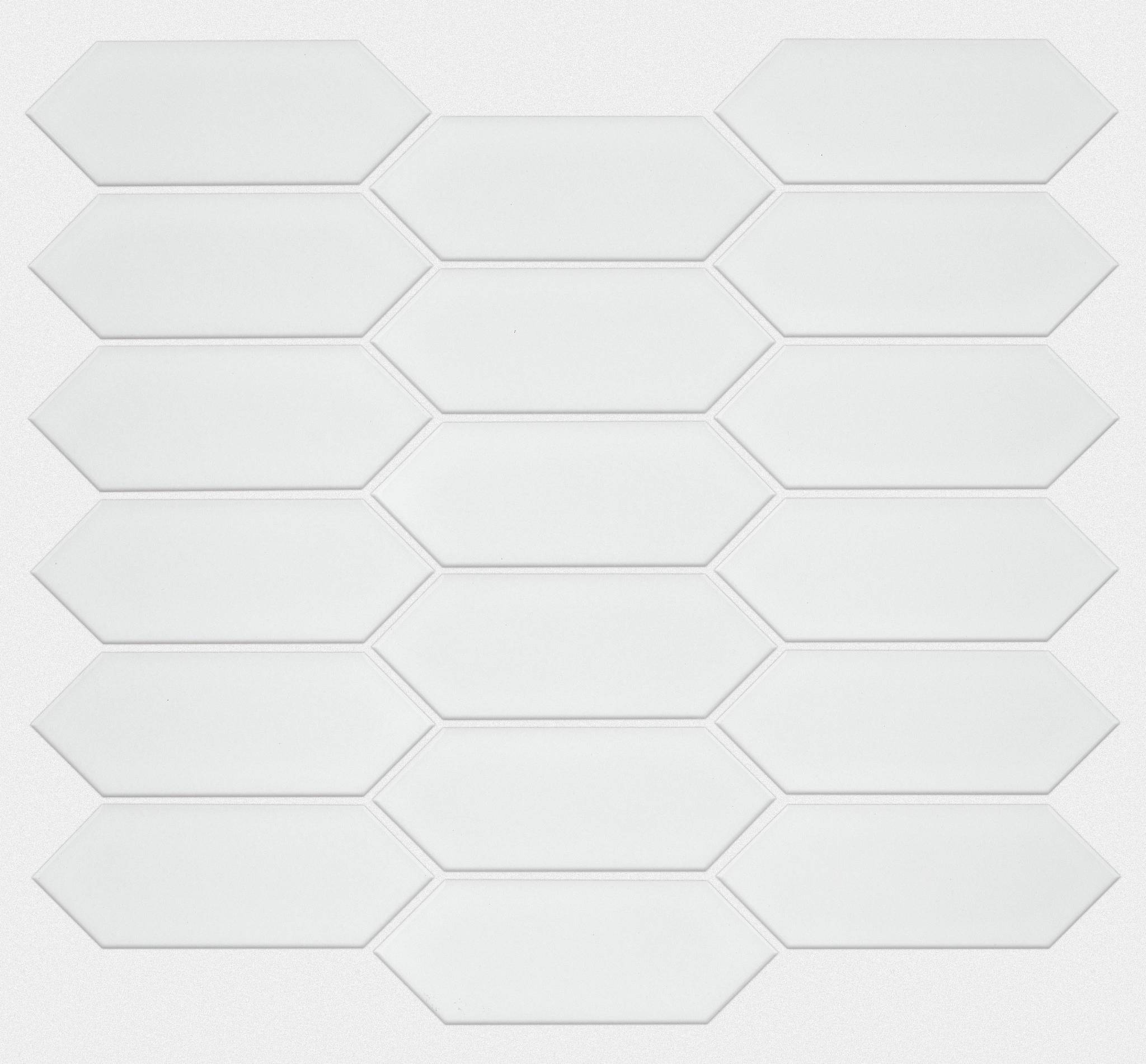 Style Grandeur Picket Gloss Tile & Stone - White Swatch