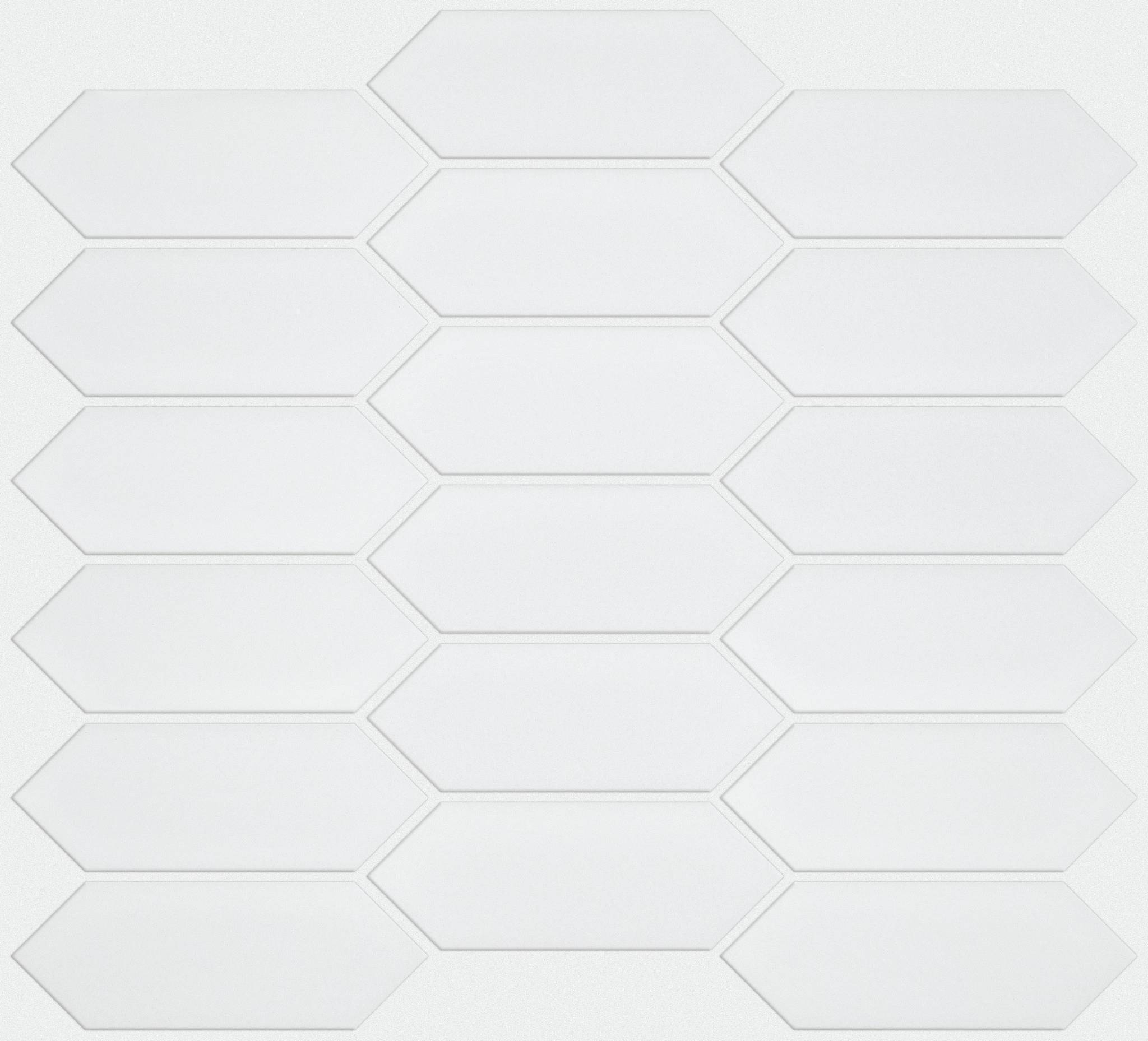 Style Grandeur Picket Matte Tile & Stone - White Swatch