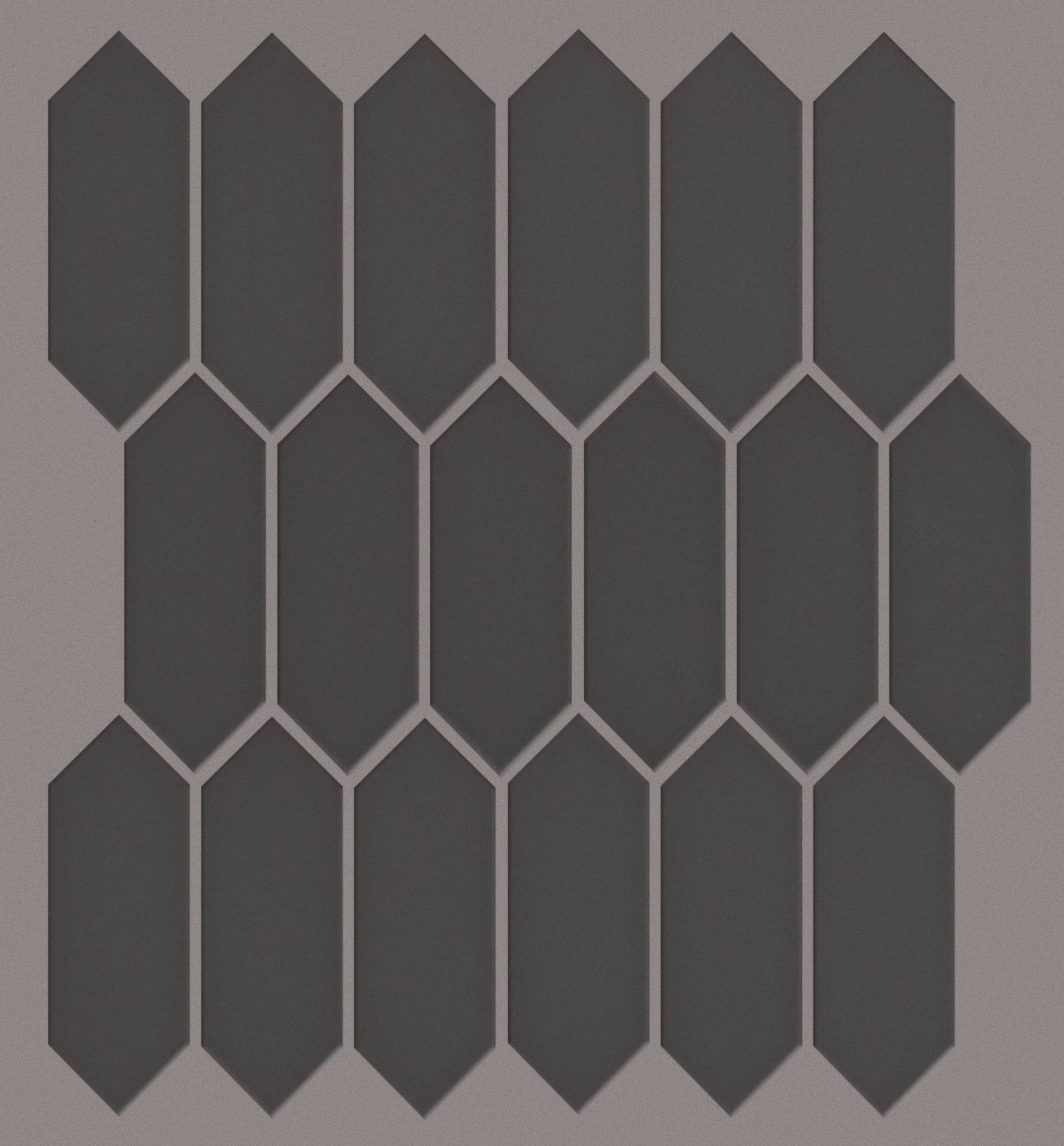 Style Grandeur Picket Matte Tile & Stone - Carbon Swatch