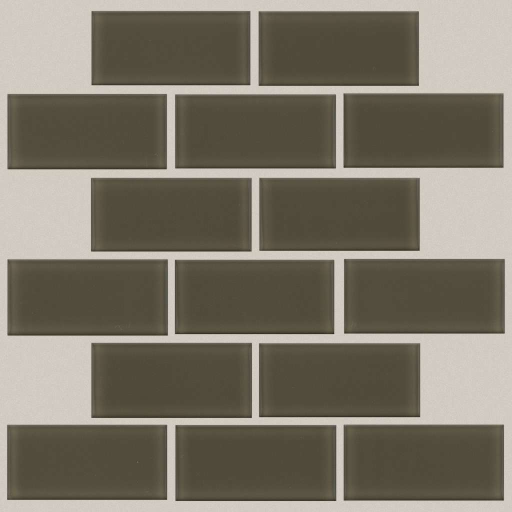 Ascendant 2x4 Mosaic Tile & Stone - Sage  Swatch Image 