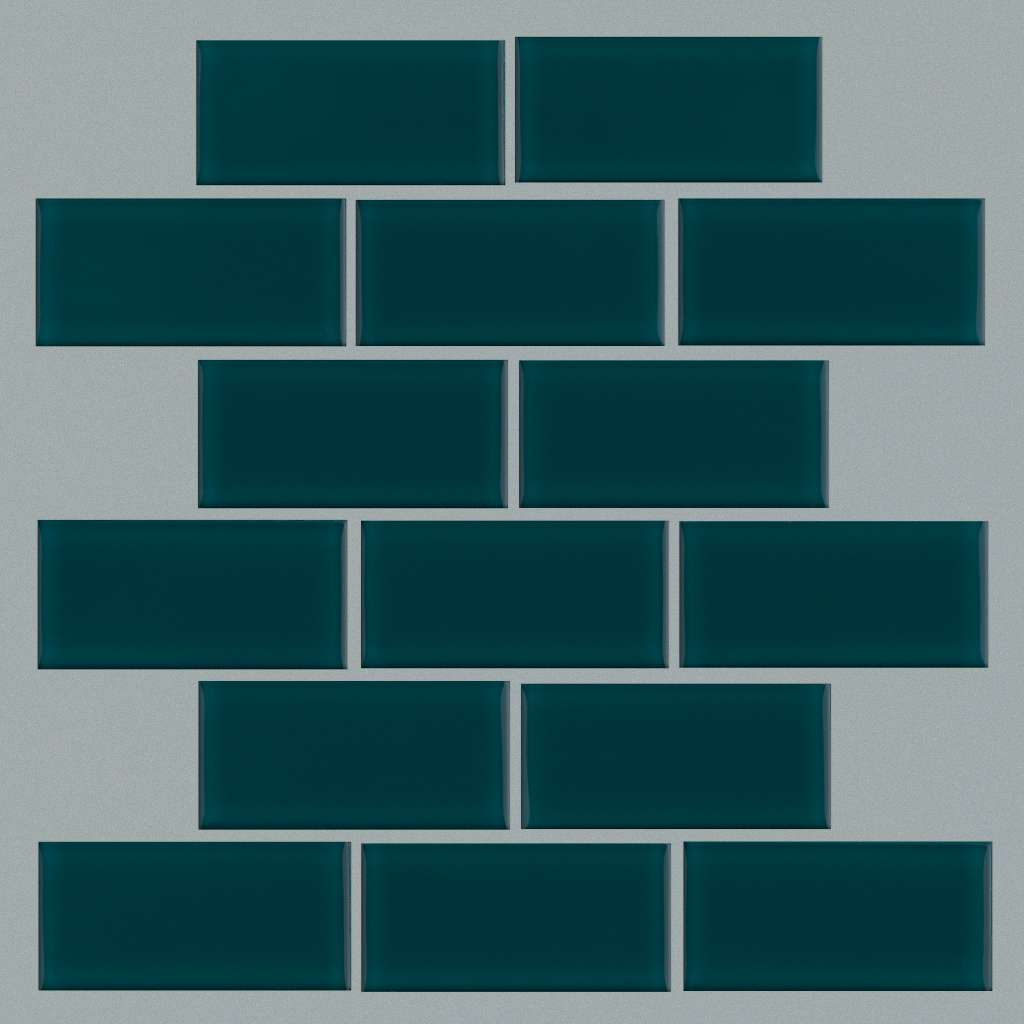 Ascendant 2x4 Mosaic Tile & Stone - Viridian  Swatch Image 