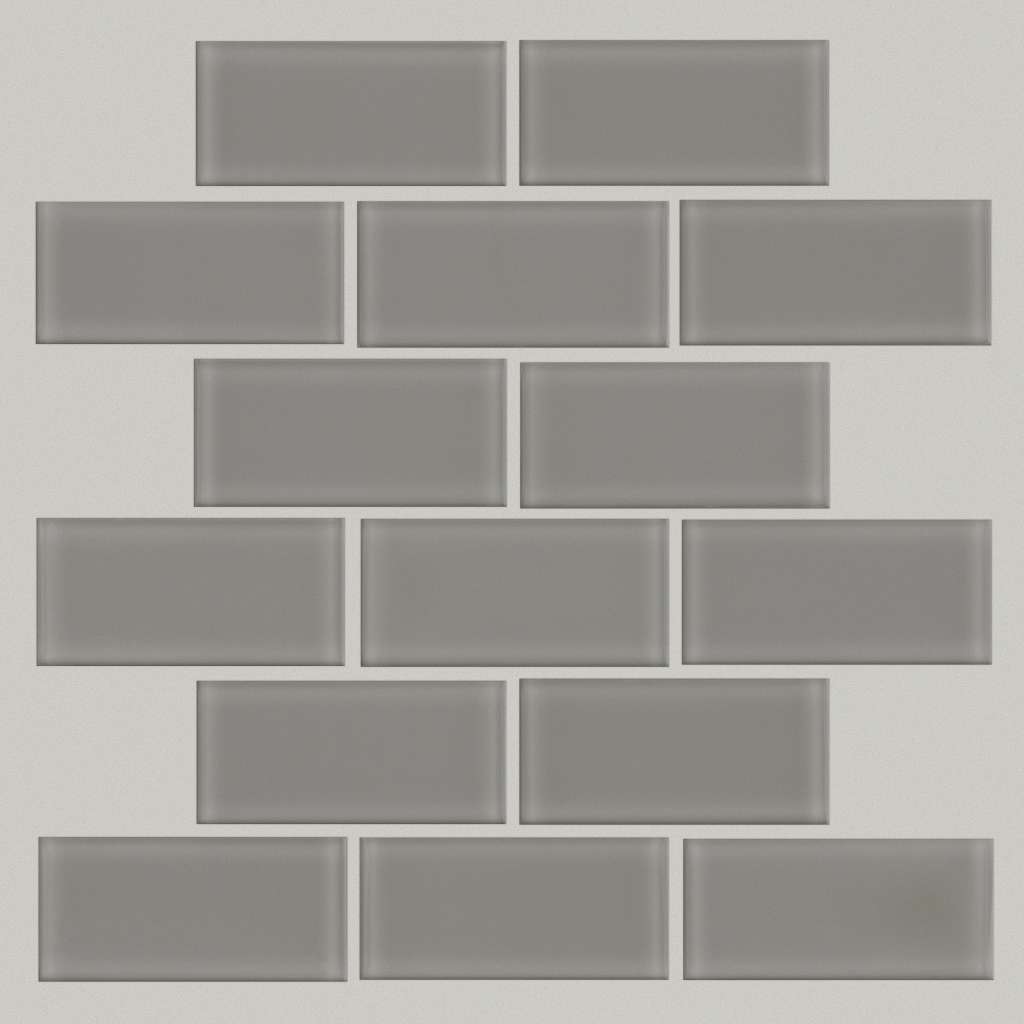 Ascendant 2x4 Mosaic Tile & Stone - Refined Grey  Swatch Image 