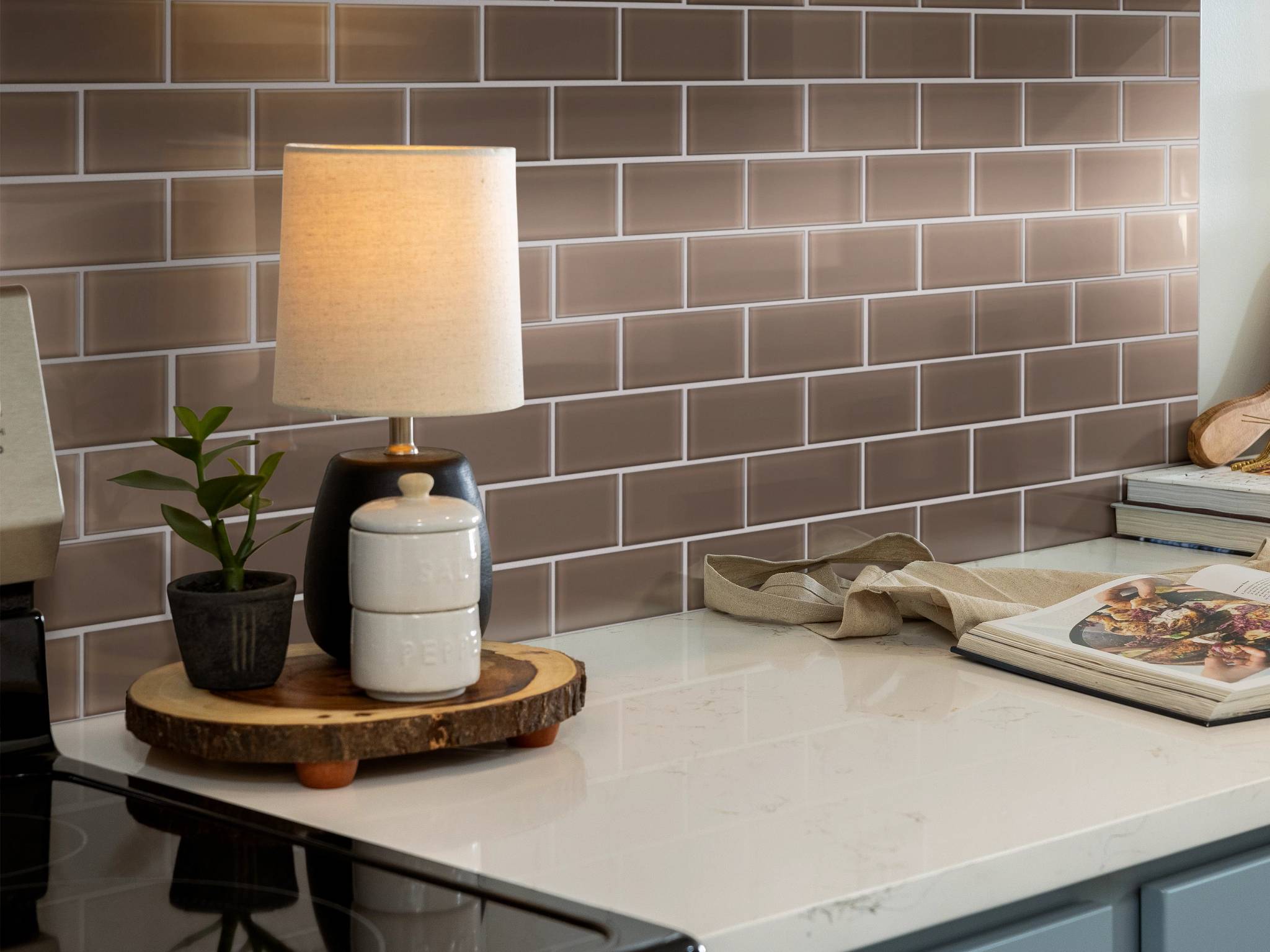 Style - Ascendant 2x4 Mosaic,  Color - BALANCED TAUPE - Room Scene