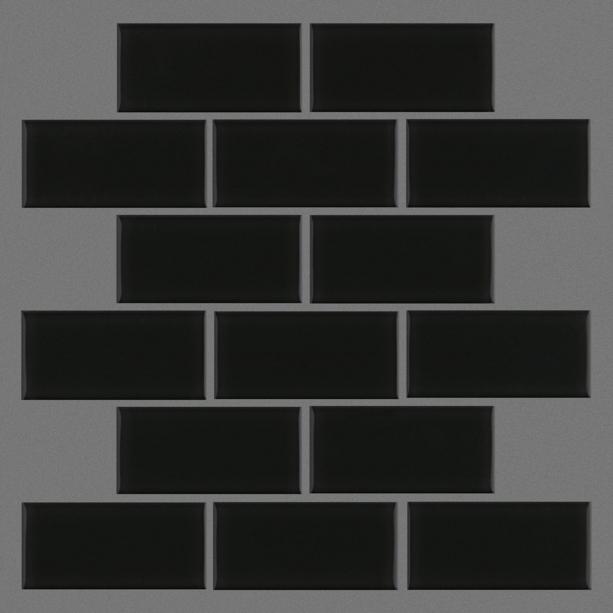 Style Ascendant 2x4 Mosaic Tile & Stone - Abyss Swatch