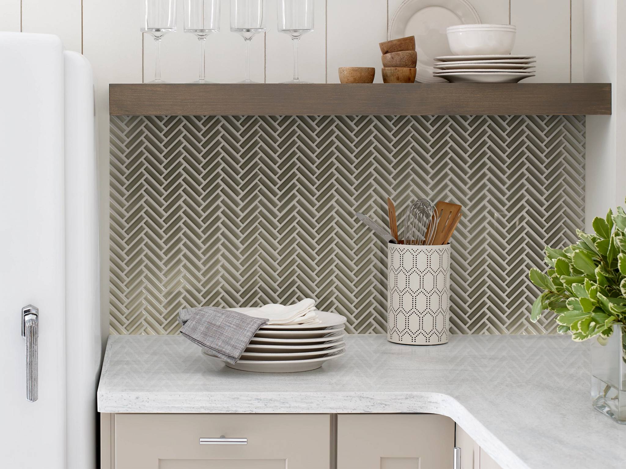 Style - Ascendant Herringbone,  Color - SAGE - Room Scene