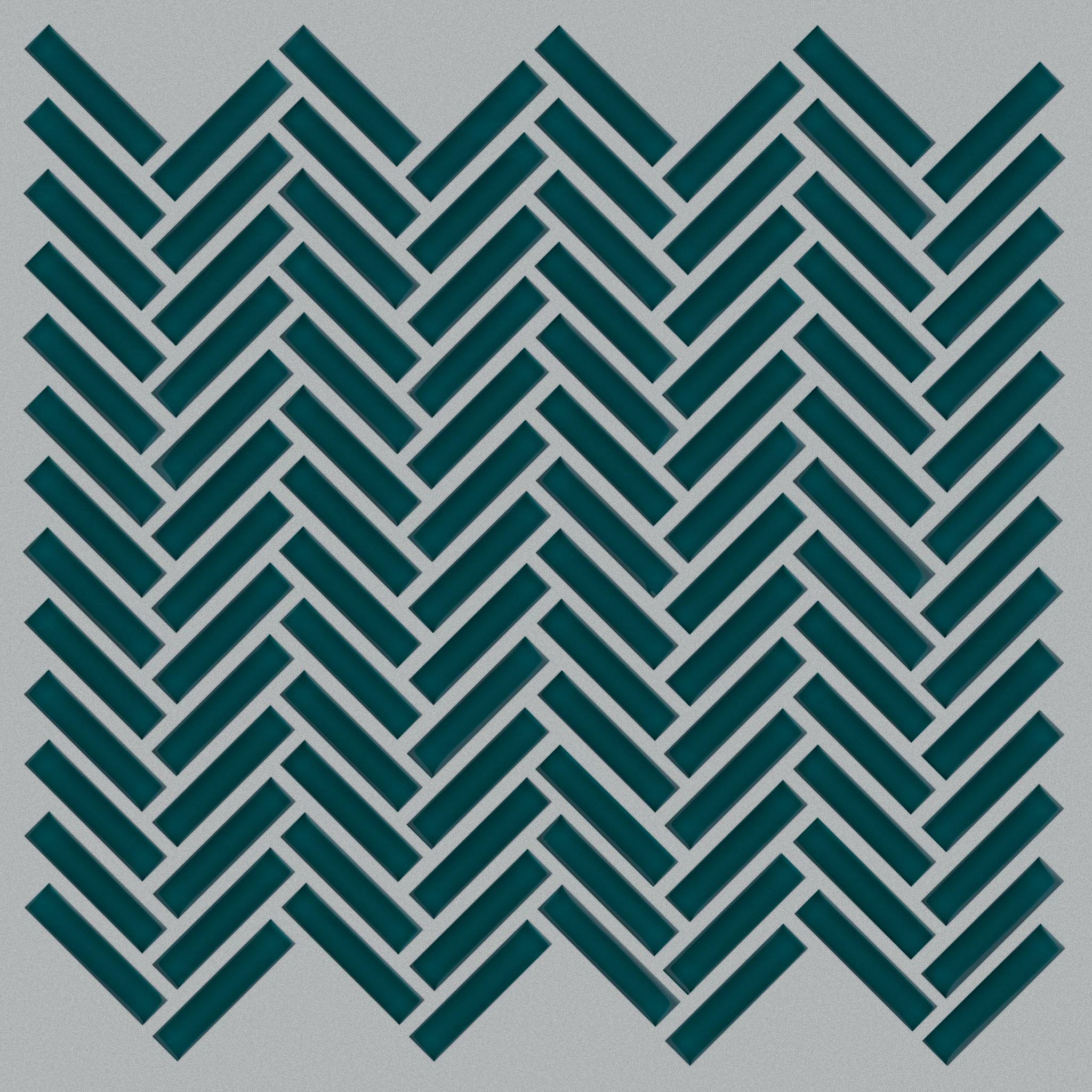 Style Ascendant Herringbone Tile & Stone - Viridian Swatch