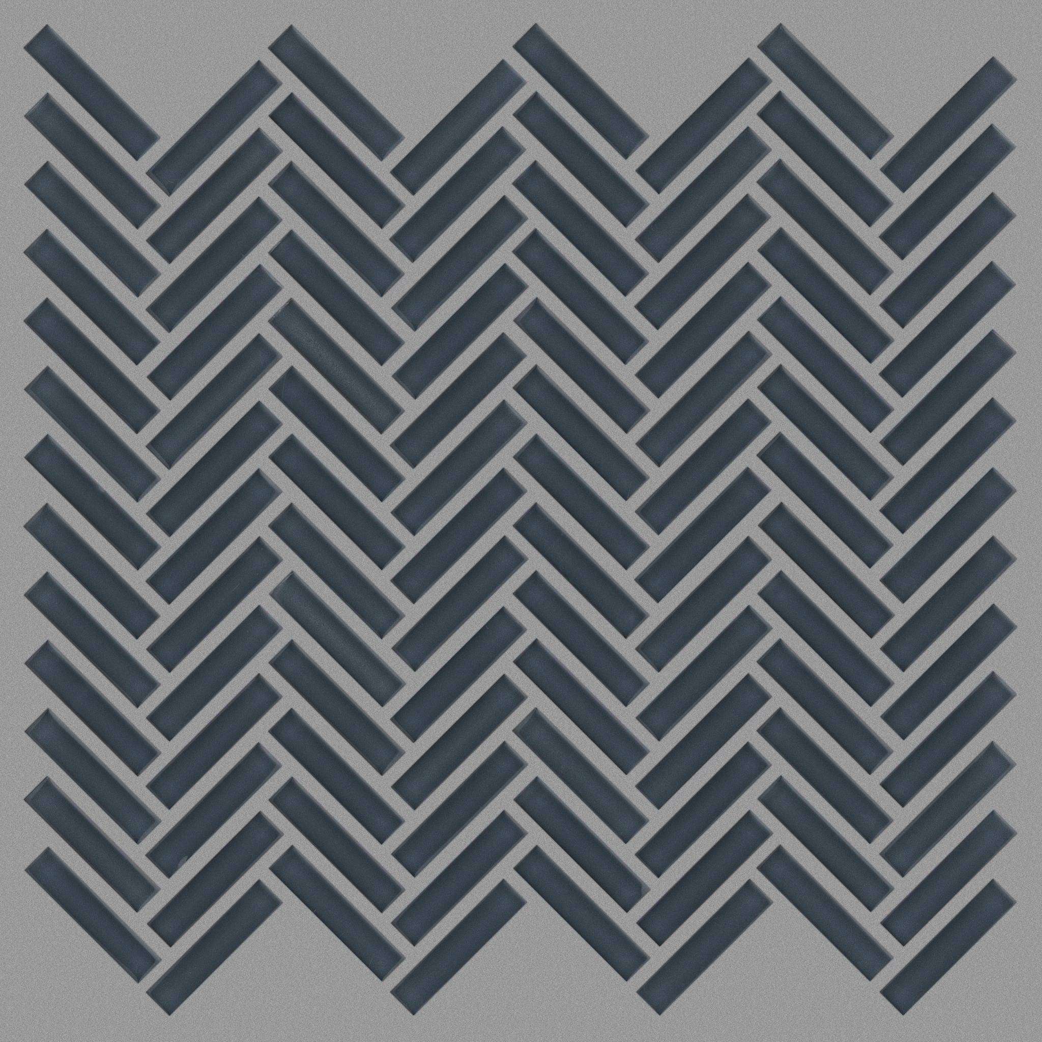 Style Ascendant Herringbone Tile & Stone - Rainstorm Swatch