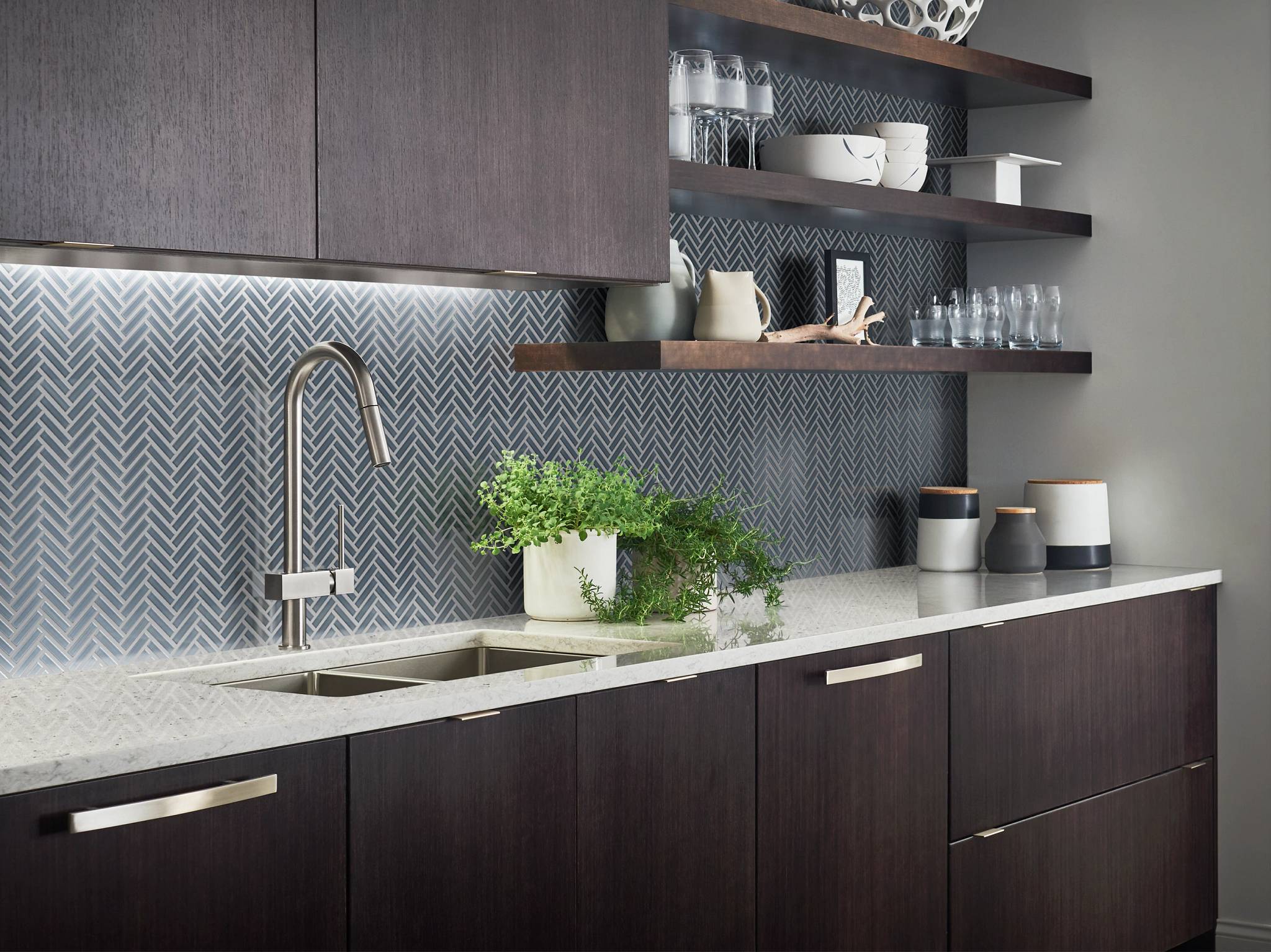 Style - Ascendant Herringbone,  Color - RAINSTORM - Room Scene