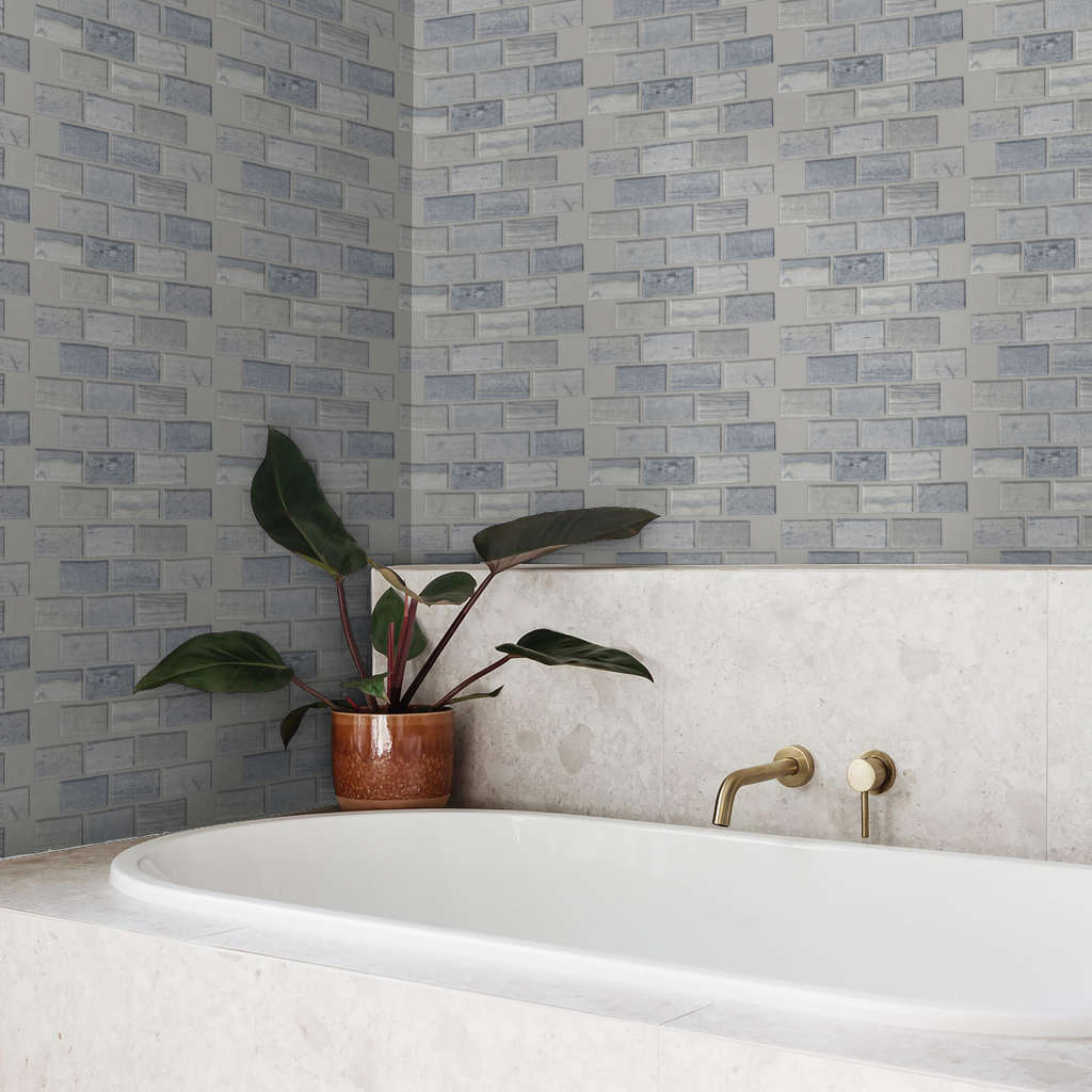 estate 2x4 beveled edge mosaic tgn89 - blue grigio Tile and Stone: Wall ...