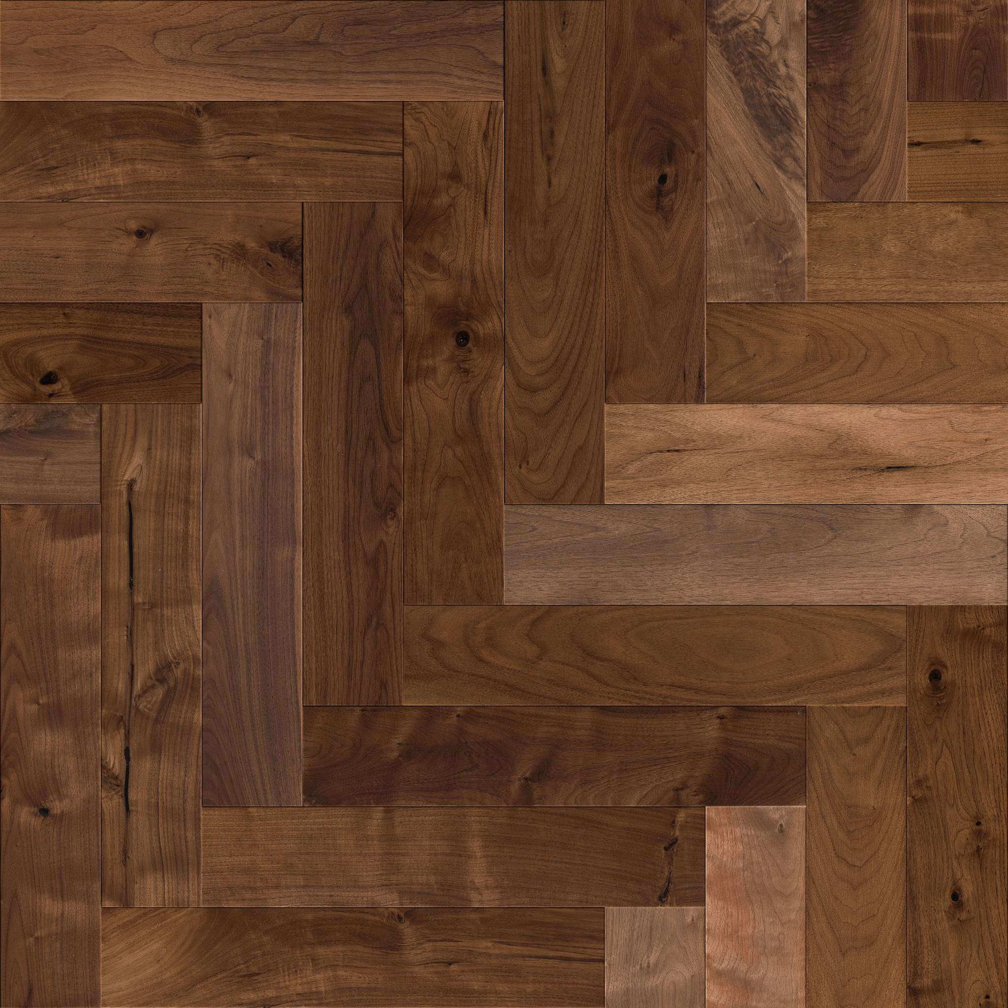 Style Revival Walnut Herringbone Engineered Hardwood - Rye Swatch