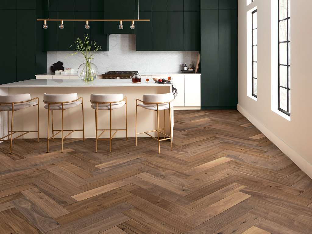 Revival Walnut Herringbone Engineered Hardwood - Era Room Scene Image