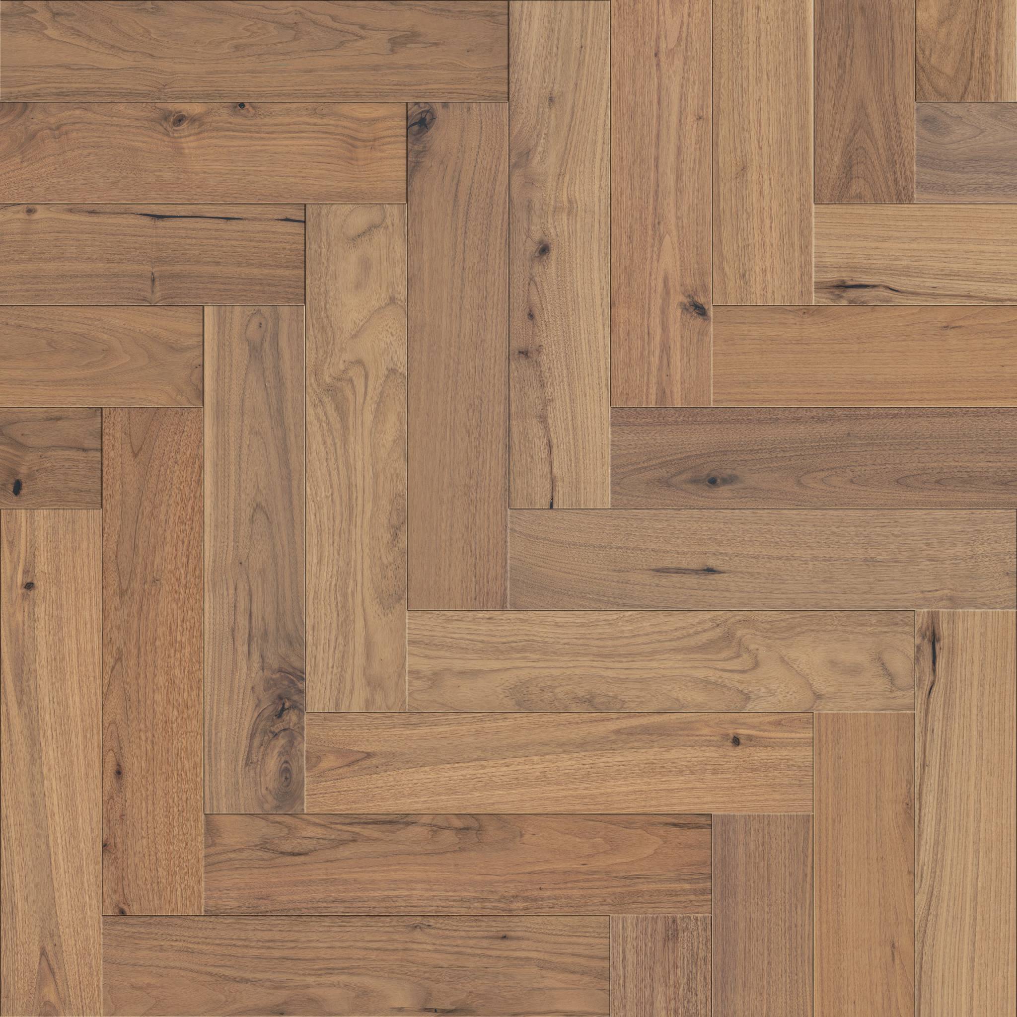 Style Revival Walnut Herringbone Engineered Hardwood - Sirocca Swatch