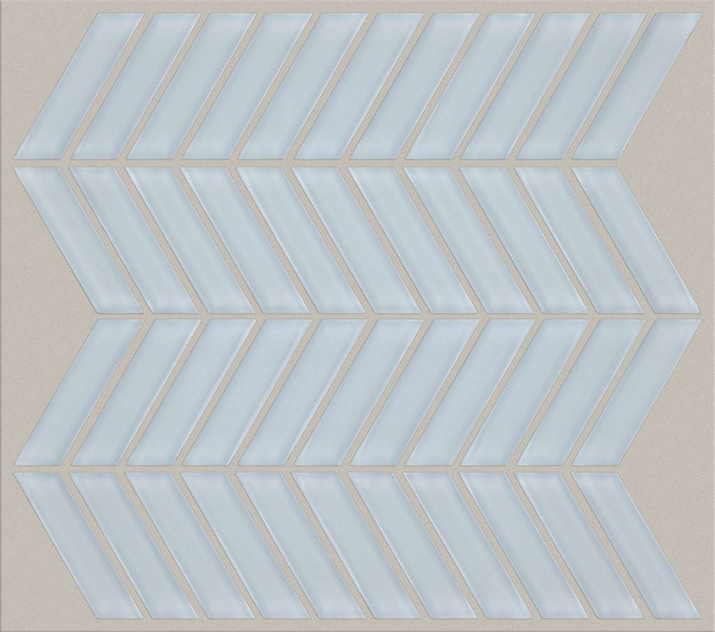 Cardinal Chevron Glass Mosaic Tile & Stone - Skylight  Swatch Image 