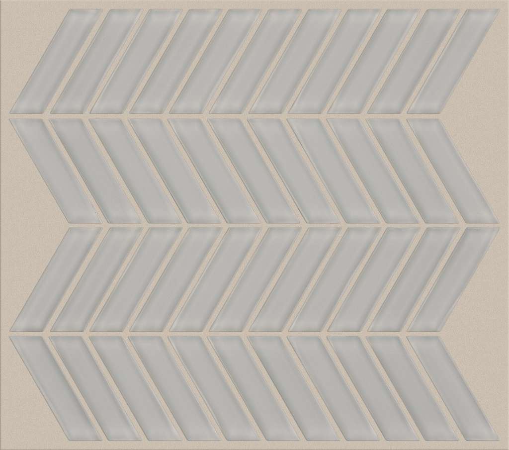 Cardinal Chevron Glass Mosaic Tile & Stone - Mist  Swatch Image 