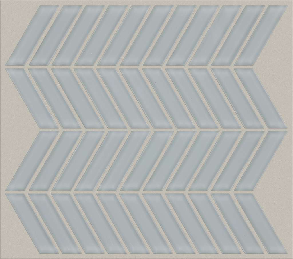 Cardinal Chevron Glass Mosaic Tile & Stone - Cloud  Swatch Image 