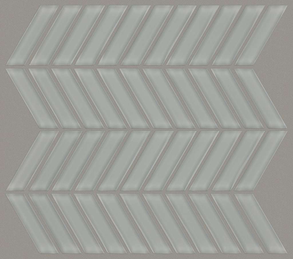 Cardinal Chevron Glass Mosaic Tile & Stone - Shadow  Swatch Image 