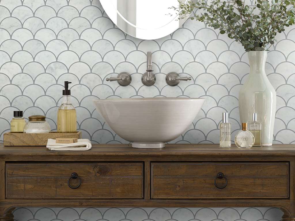 Chateau Fan Mo Tile & Stone - Bianco Carrara Room Scene Image