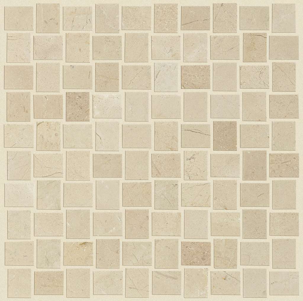 Chateau Basketweave Mosaic Tile & Stone - Crema Marfil  Swatch Image 