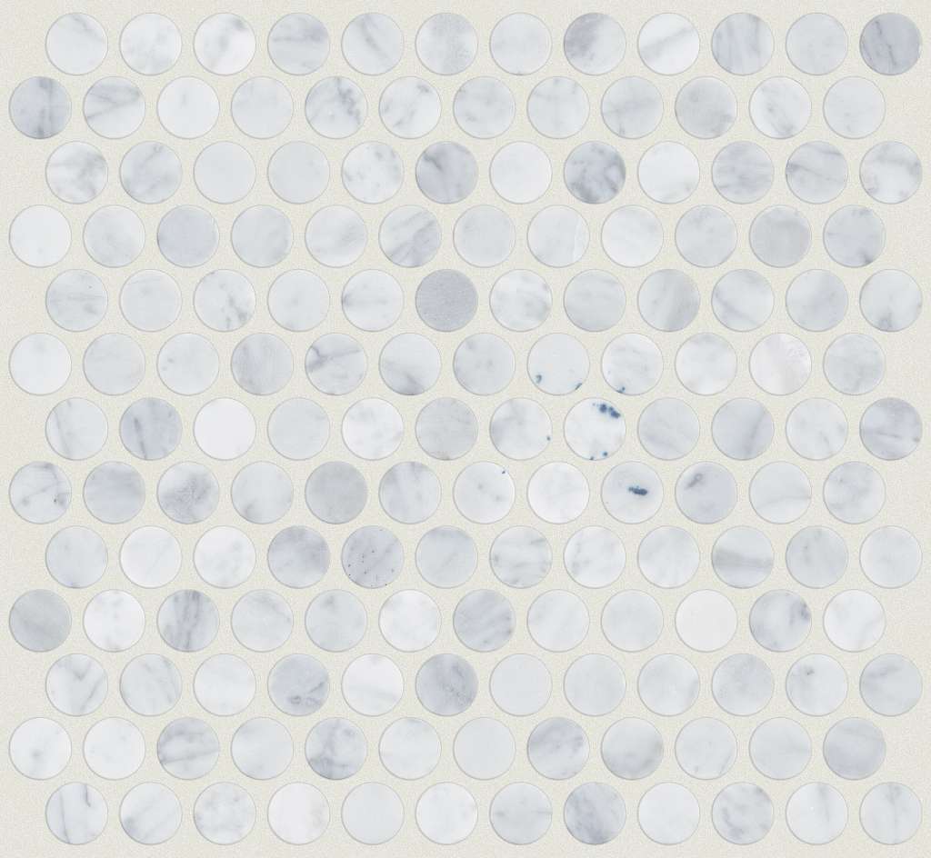 Chateau Penny Round Mosaic Tile & Stone - Bianco Carrara  Swatch Image 