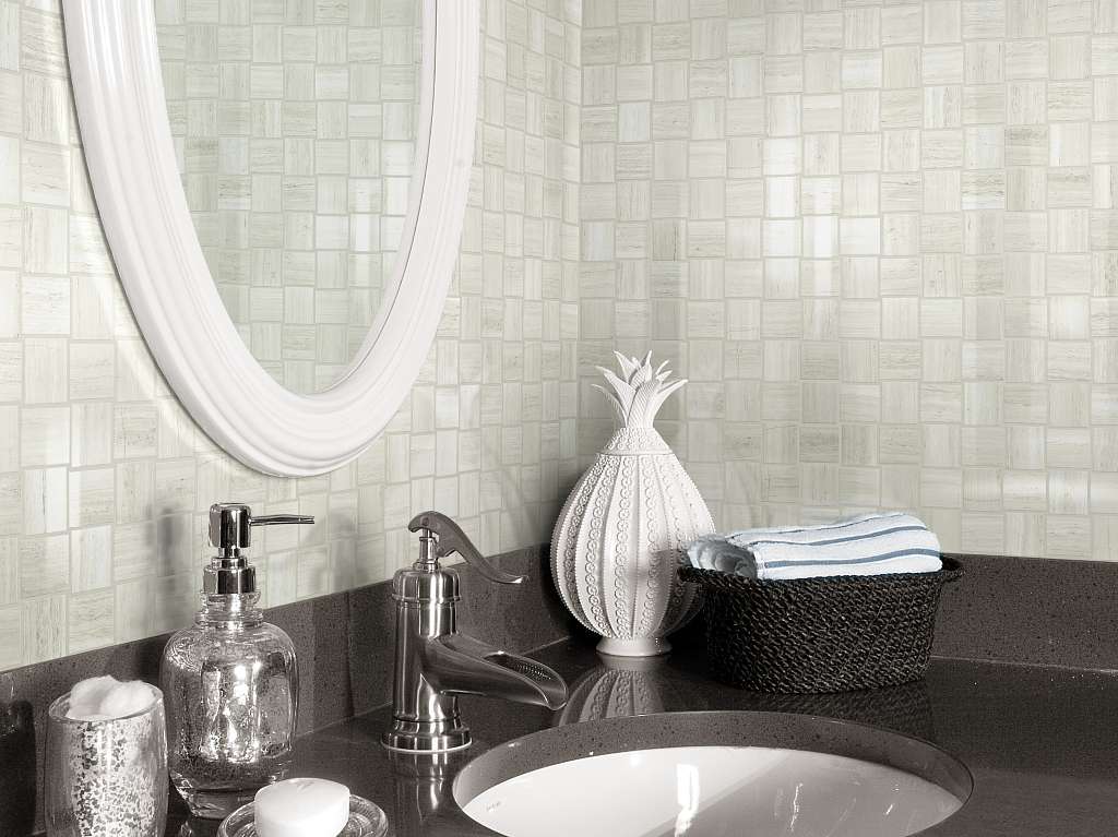Casino Mosaic Polished Tile & Stone - Ash Room Scene Image