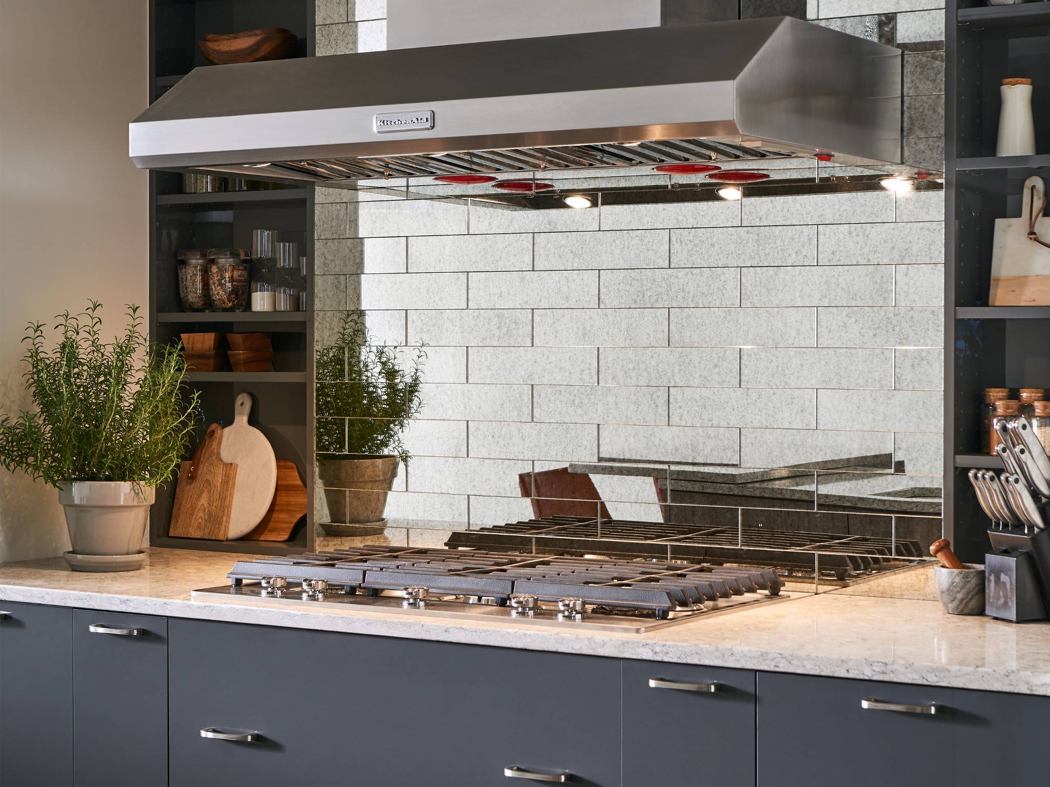 Style - Lucerne 3x12 Antique Mirror Tile,  Color - ANTIQUE SILVER - Room Scene